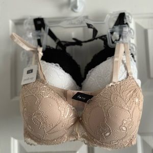 NWT/ Like New Womens Rene Rofe Push-up Bra 3-pack, size 34C